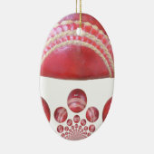 Crimson Spin - Een prachtige rode cricketbal Arti Keramisch Ornament (Rechts)