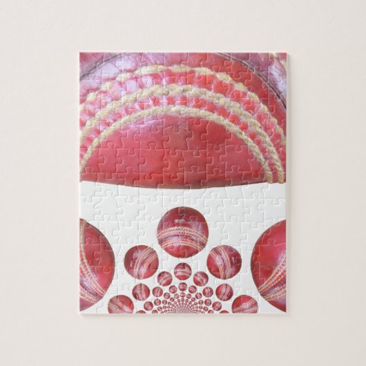 Crimson Spin - Een prachtige rode cricketbal Arti Legpuzzel (Verticaal)