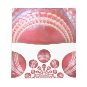 Crimson Spin - Een prachtige rode cricketbal Arti Notitieblok