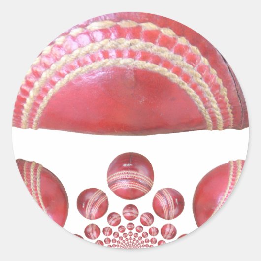 Crimson Spin - Een prachtige rode cricketbal Arti Ronde Sticker (Voorkant)