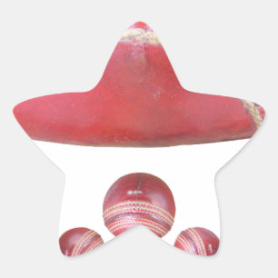 Crimson Spin - Een prachtige rode cricketbal Arti Ster Sticker