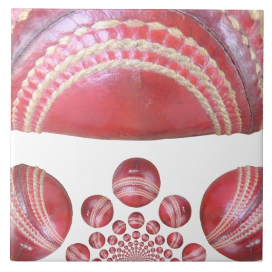 Crimson Spin - Een prachtige rode cricketbal Arti Tegeltje (Voorkant)