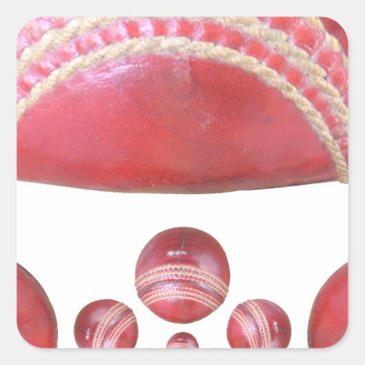 Crimson Spin - Een prachtige rode cricketbal Arti Vierkante Sticker (Voorkant)