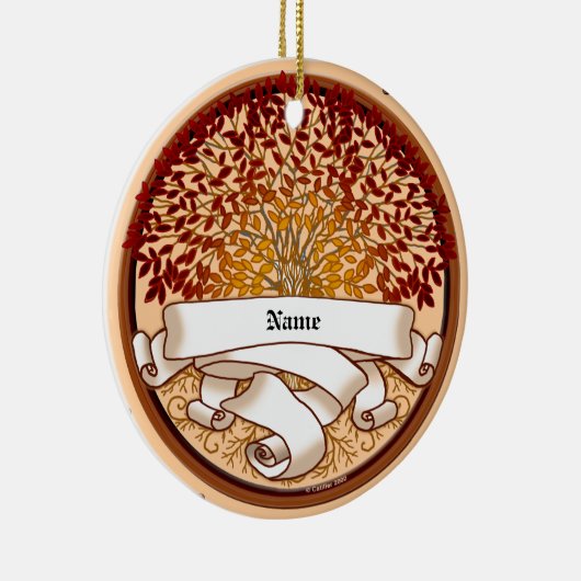 Crimson stamboom achternaam keramisch ornament (Rechts)