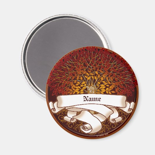 Crimson stamboom achternaam magneet (Voorkant / Achterkant)