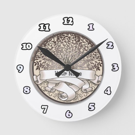 Crimson stamboom achternaam ronde klok (Voorkant)