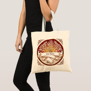 Crimson stamboom achternaam tote bag