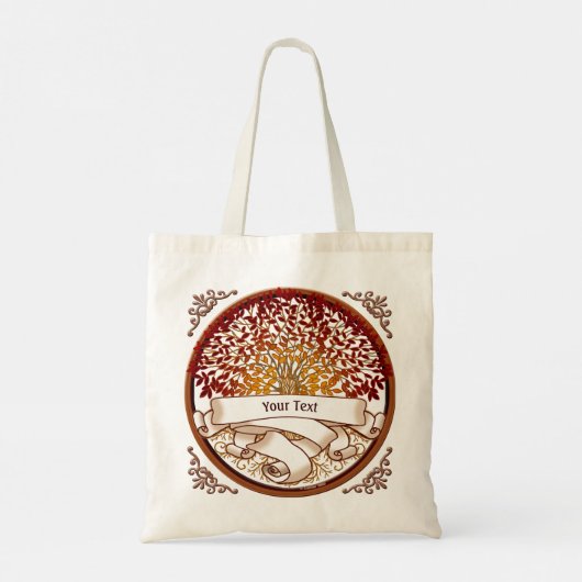 Crimson stamboom achternaam tote bag (Achterkant)