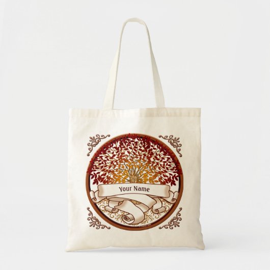 Crimson stamboom achternaam tote bag (Voorkant)