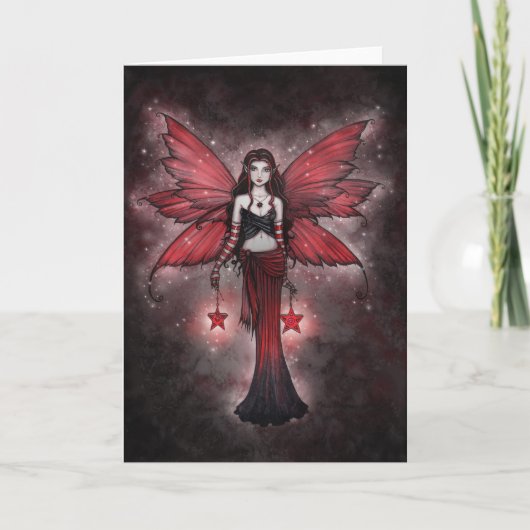 Crimson Star Christmas Fairy Kaart (Voorkant)