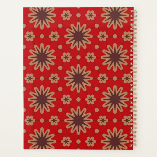 Crimson Starburst Bloom Planner (Achterkant)