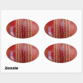 Crimson Stitch Focus: Close-up van het hart van Cr Ovale Sticker (Vel)