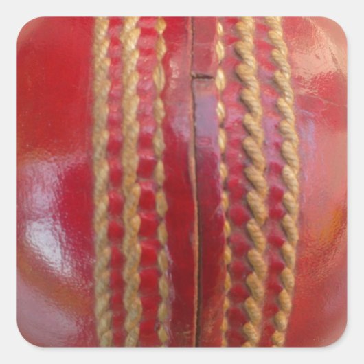 Crimson Stitch Focus: Close-up van het hart van Cr Vierkante Sticker (Voorkant)