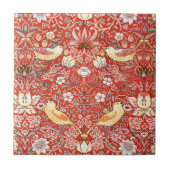 Crimson Strawberry Thief Tile Tegeltje (Voorkant)