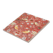 Crimson Strawberry Thief Tile Tegeltje (Zijkant)