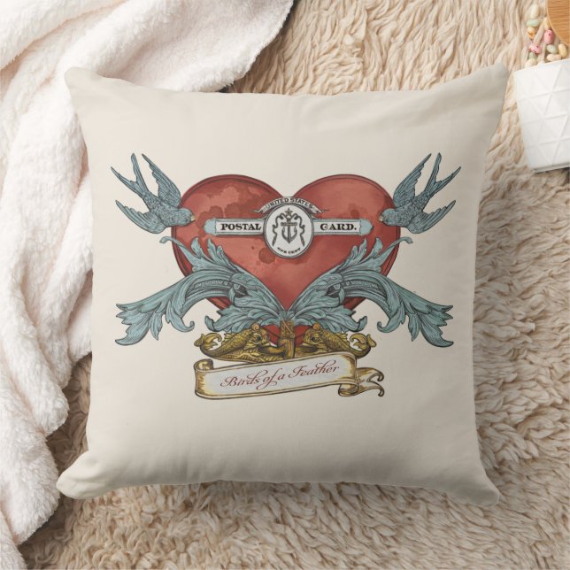 Crimson Submarine Gold Dolphin Throw Pillow Kussen (Deken)