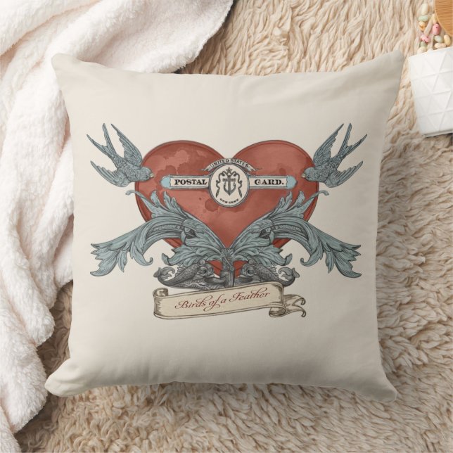 Crimson Submarine Silver Dolphin Throw Pillow Kussen (Deken)