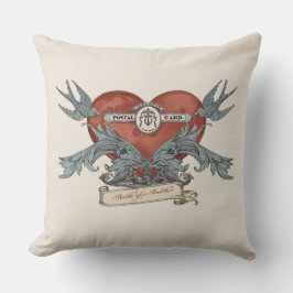 Crimson Submarine Silver Dolphin Throw Pillow Kussen