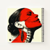 Crimson Sun Skull Journal — Aangepaste naam & tite Notitieboek (Achterkant)