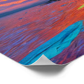 Crimson Sunset Reflecteren op het meer Poster (Hoek)