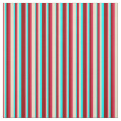 Crimson, Tan, Aqua en Dark Red Stripes Pattern Stof (Swatch)