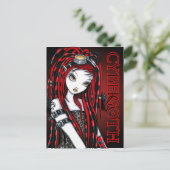Crimson Tattoo Cybergoth Angel Briefkaart (Staand voorkant)