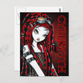 Crimson Tattoo Cybergoth Angel Briefkaart (Voorkant / Achterkant)