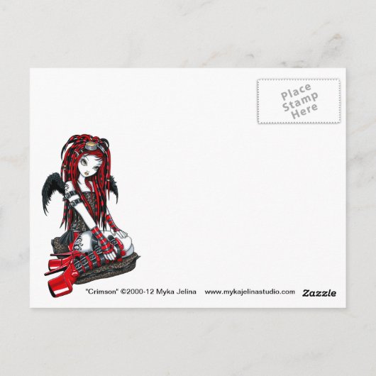 Crimson Tattoo Cybergoth Angel Briefkaart (Achterkant)