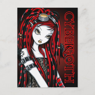Crimson Tattoo Cybergoth Angel Briefkaart