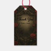 Crimson Thorn rode rozen gotische barokke bruiloft Cadeaulabel (Voorkant)