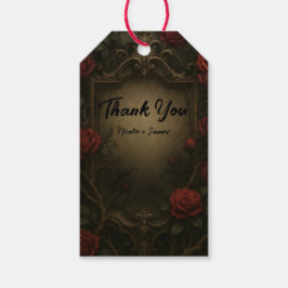 Crimson Thorn rode rozen gotische barokke bruiloft Cadeaulabel