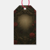 Crimson Thorn rode rozen gotische barokke bruiloft Cadeaulabel (Achterkant)