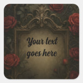 Crimson Thorn rode rozen gotische barokke bruiloft Vierkante Sticker (Voorkant)