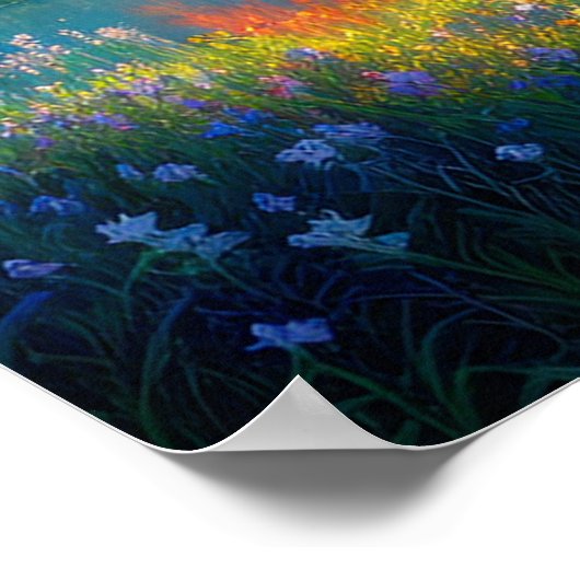 Crimson Tree te midden van bosontginning Poster (Hoek)