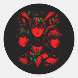 Crimson Trinity Ronde Sticker