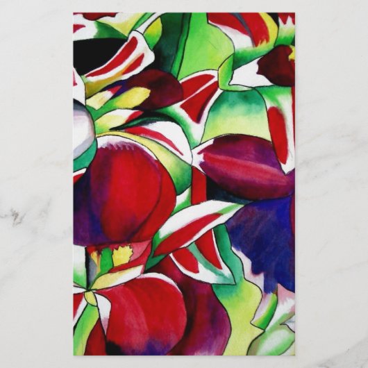 Crimson tropical Singapore Orchids flower art Briefpapier (Voorkant)