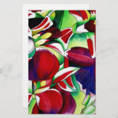 Crimson tropical Singapore Orchids flower art Briefpapier (Voorkant / Achterkant)