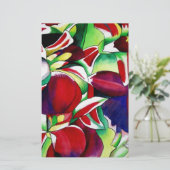 Crimson tropical Singapore Orchids flower art Briefpapier (Staand voorkant)