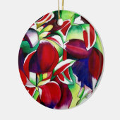 Crimson tropical Singapore Orchids flower art Keramisch Ornament (Links)