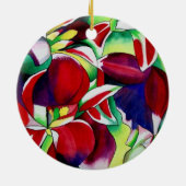 Crimson tropical Singapore Orchids flower art Keramisch Ornament (Achterkant)