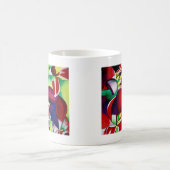 Crimson tropical Singapore Orchids flower art Koffiemok (Center)