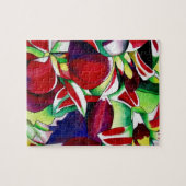 Crimson tropical Singapore Orchids flower art Legpuzzel (Horizontaal)