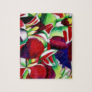 Crimson tropical Singapore Orchids flower art Legpuzzel
