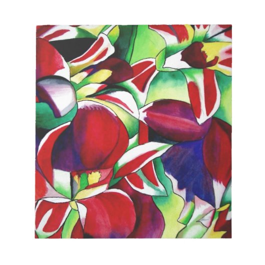 Crimson tropical Singapore Orchids flower art Notitieblok (Voorkant)