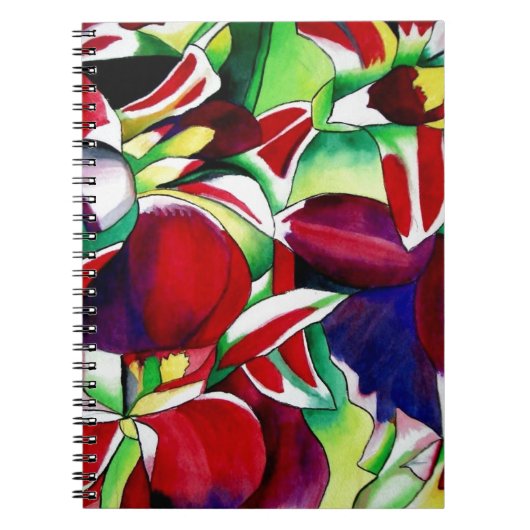 Crimson tropical Singapore Orchids flower art Notitieboek (Voorkant)