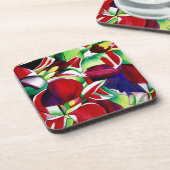 Crimson tropical Singapore Orchids flower art Onderzetter (Linkerzijde)