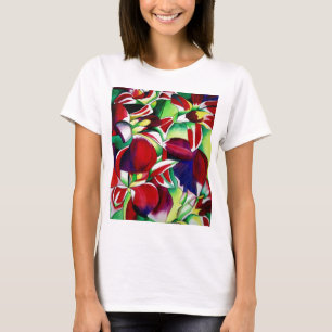 Crimson tropical Singapore Orchids flower art T-shirt
