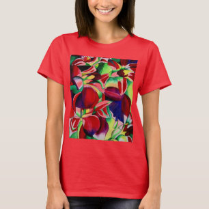 Crimson tropical Singapore Orchids flower art T-shirt