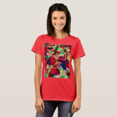 Crimson tropical Singapore Orchids flower art T-shirt (Voorkant volledig)