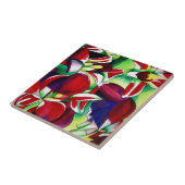 Crimson tropical Singapore Orchids flower art Tegeltje (Zijkant)